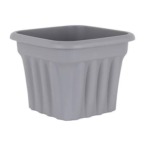 4 X Wham Vista 40cm Square Recycled Plastic Planter Upcycle Grey 2 4 X Wham Vista 40cm Square Recycled Plastic Planter Upcycle Grey - Image 2