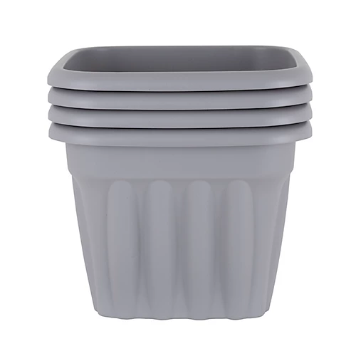 4 X Wham Vista 40cm Square Recycled Plastic Planter Upcycle Grey 4 4 X Wham Vista 40cm Square Recycled Plastic Planter Upcycle Grey - Image 4
