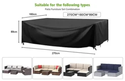 420D Oxford Fabric Waterproof Furniture Cover 270x180x89CM -Outsunny Garden Zone 420d oxford fabric waterproof furniture cover 270x180x89cm8710231520612 03c MP