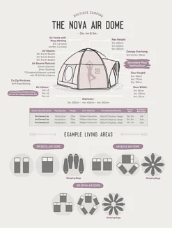 4m Nova Air Dome Tent - Canvas Lite 200 -Outsunny Garden Zone 4m nova air dome tent canvas lite 2005055853738957 05c MP