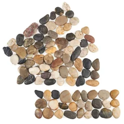 4x Pebble Edging Strips - Real Natural Stone Decoration For Pathways, Patios, Lawns, Flowerbeds Or Tiling Borders - Each 30 X 10cm -Outsunny Garden Zone 4x pebble edging strips real natural stone decoration for pathways patios lawns flowerbeds or tiling borders each 30 x 10cm5053335605988 03c MP