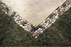 4x Pebble Edging Strips - Real Natural Stone Decoration For Pathways, Patios, Lawns, Flowerbeds Or Tiling Borders - Each 30 X 10cm -Outsunny Garden Zone 4x pebble edging strips real natural stone decoration for pathways patios lawns flowerbeds or tiling borders each 30 x 10cm5053335605988 04c MP