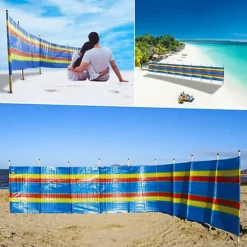 5 Pole Wooden Windbreak Beach Camping Windbreaker Sun Wind Shelter Striped 5ft High X 9ft Long Traditional -Outsunny Garden Zone 5 pole wooden windbreak beach camping windbreaker sun wind shelter striped 5ft high x 9ft long traditional1847025457131 03c MP