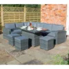 5 Seater Grey Weave Corner Dining Set