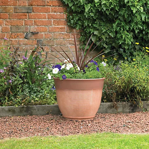 50 X 39cm Large Glazed Ceramic Effect Plastic Decorative Garden Plant Pot Planter 1 50 X 39cm Large Glazed Ceramic Effect Plastic Decorative Garden Plant Pot Planter