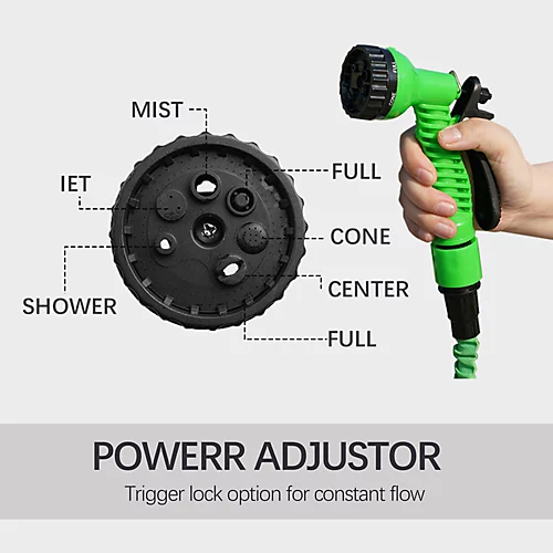 50FT Green Expandable Magic Garden Heavy Duty Hose Pipe With Spray Gun 4 50FT Green Expandable Magic Garden Heavy Duty Hose Pipe With Spray Gun - Image 4