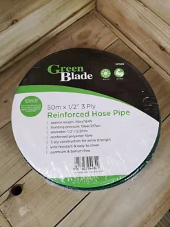 50m Reinforced Garden Hose Pipe / Hosepipe In Green