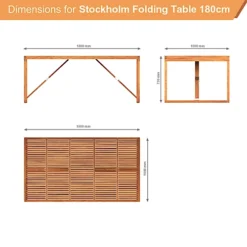 6 Person Table Dining Table 180cm, Outdoor Patio Table (not Included Ch -Outsunny Garden Zone 6 person table dining table 180cm outdoor patio table not included ch7330474667489 03c MP