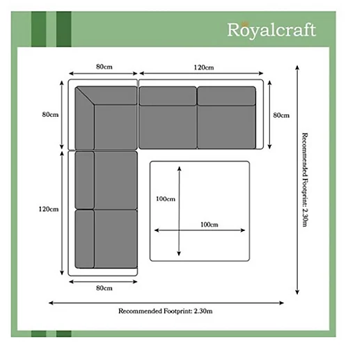 6 Seater Garden Furniture Set - 4 Piece - Deluxe Rattan Corner Lounging Set - Sofa Set + Height Adjustable Table + Cushions 4 6 Seater Garden Furniture Set - 4 Piece - Deluxe Rattan Corner Lounging Set - Sofa Set + Height Adjustable Table + Cushions - Image 4