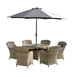 6 Seater Garden Furniture Set - 7 Piece - Deluxe Rattan Round Imperial Dining Set - 110cm Table With 6 Chairs Includes Cushions 7 6 Seater Garden Furniture Set - 7 Piece - Deluxe Rattan Round Imperial Dining Set - 110cm Table With 6 Chairs Includes Cushions -Outsunny Garden Zone 6 seater garden furniture set 7 piece deluxe rattan round imperial dining set 110cm table with 6 chairs includes cushions0792273877167 04c MP