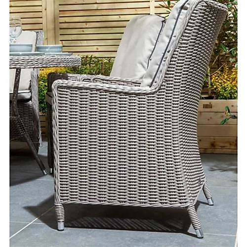 6 Seater Natural Stone Rattan Weave Garden Dining Set 3 6 Seater Natural Stone Rattan Weave Garden Dining Set - Image 3