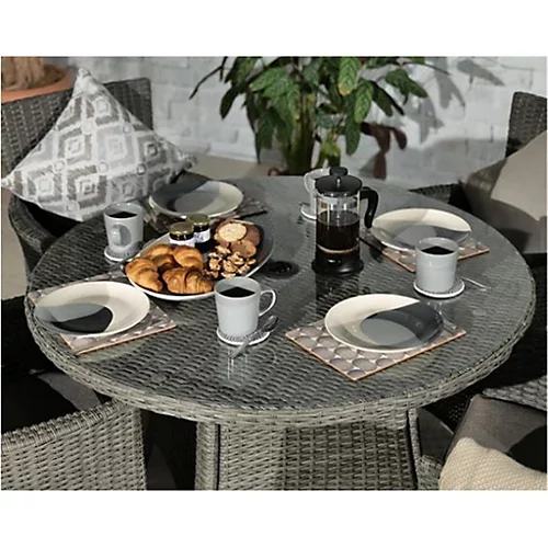 6 Seater Round Carver Dining Set 140cm Round Table With 6 Carver Chairs Including Cushions 2 6 Seater Round Carver Dining Set 140cm Round Table With 6 Carver Chairs Including Cushions - Image 2
