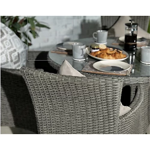 6 Seater Round Carver Dining Set 140cm Round Table With 6 Carver Chairs Including Cushions 4 6 Seater Round Carver Dining Set 140cm Round Table With 6 Carver Chairs Including Cushions - Image 4