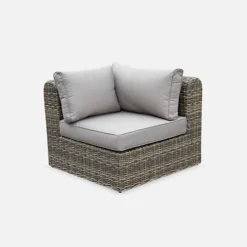 6-seater Round Rattan Garden Sofa Set - 5-seater Corner Sofa 1 Armchairs 1 Coffee Table - Tonico - Beige 6 6-seater Round Rattan Garden Sofa Set - 5-seater Corner Sofa 1 Armchairs 1 Coffee Table - Tonico - Beige -Outsunny Garden Zone 6 seater round rattan garden sofa set 5 seater corner sofa 1 armchairs 1 coffee table tonico beige3760247262889 03c MP