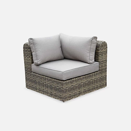 6-seater Round Rattan Garden Sofa Set - 5-seater Corner Sofa 1 Armchairs 1 Coffee Table - Tonico - Beige 3 6-seater Round Rattan Garden Sofa Set - 5-seater Corner Sofa 1 Armchairs 1 Coffee Table - Tonico - Beige - Image 3