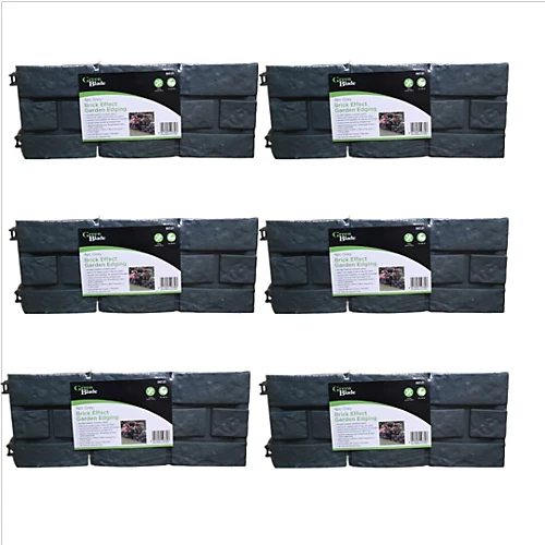 6 X 17cm 4 Piece Grey Brick Effect Garden Edging Boarder 1 6 X 17cm 4 Piece Grey Brick Effect Garden Edging Boarder