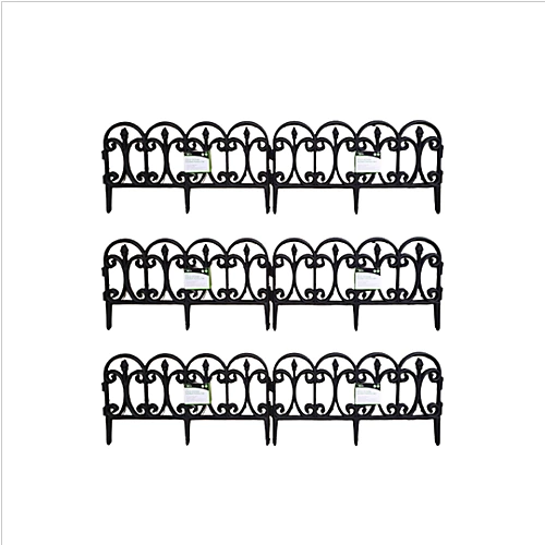6 X 23cm 4 Piece Black Ornate Garden Border Fence Edging 1 6 X 23cm 4 Piece Black Ornate Garden Border Fence Edging