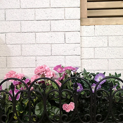 6 X 23cm 4 Piece Black Ornate Garden Border Fence Edging 2 6 X 23cm 4 Piece Black Ornate Garden Border Fence Edging - Image 2