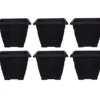 6 X 30cm Square Venetian Pot Decorative Plastic Garden Flower Planter Black