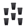 6 X 42cm Tall Athens Plant Pot Flared Garden Plastic Patio Flower Planter Black Colour