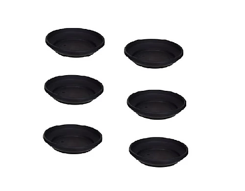 6 X 43cm Plant Pot Saucer Large Venetian Black Colour Plastic Plant Saucer Dish 1 6 X 43cm Plant Pot Saucer Large Venetian Black Colour Plastic Plant Saucer Dish