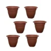 6 X 55cm Terracotta Colour Round Bell Plant Pot Flower Planter Plastic