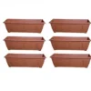 6 X 60cm Slim Plastic Venetian Window Box Trough Planter Pot Terracotta Colour