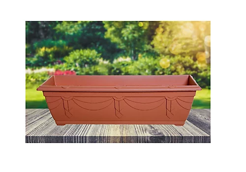 6 X 60cm Slim Plastic Venetian Window Box Trough Planter Pot Terracotta Colour 4 6 X 60cm Slim Plastic Venetian Window Box Trough Planter Pot Terracotta Colour - Image 4