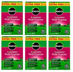 6 X Miracle-Gro Evergreen Multi Purpose Lawn Seed 480g