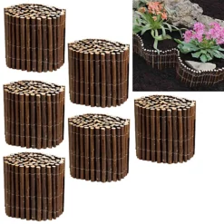6 X Smart Garden 30cm X 2m Willow Garden Lawn Edging Roll Flexible Border 200cm