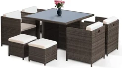 9pc Rattan Garden Furniture Set