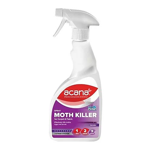 Acana Spray Moth Killer For Carpet & Fabric Lavender 500ml 1 Acana Spray Moth Killer For Carpet & Fabric Lavender 500ml