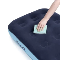 AirzzZ Inflatable Flocked Single Air Bed For Camping, Outdoor & Indoor Mattress -Outsunny Garden Zone airzzz inflatable flocked single air bed for camping outdoor indoor mattress5056295397696 03c MP