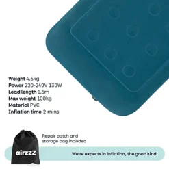 AirzzZ Inflatable High Raised Single Air Bed Mattress With Built-In Electric Pump -Outsunny Garden Zone airzzz inflatable high raised single air bed mattress with built in electric pump5056295397757 08c MP