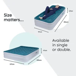 AirzzZ Inflatable High Raised Single Air Bed Mattress With Built-In Electric Pump -Outsunny Garden Zone airzzz inflatable high raised single air bed mattress with built in electric pump5056295397757 09c MP