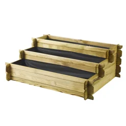 Angelic 3 Tiered Raised Bed With Lining -Outsunny Garden Zone angelic 3 tiered raised bed with lining3598740032346 03c MP