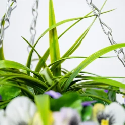 Artificial Pansy Flowers Rattan Hanging Basket Decoration Yellow Purple & White 25cm 6 Artificial Pansy Flowers Rattan Hanging Basket Decoration Yellow Purple & White 25cm -Outsunny Garden Zone artificial pansy flowers rattan hanging basket decoration yellow purple white 25cm5055837297418 03c MP