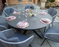 Aspen 6 Seater Rope Chair Spraystone Dining Set -Outsunny Garden Zone aspen 6 seater rope chair spraystone dining set5020125297760 03c MP