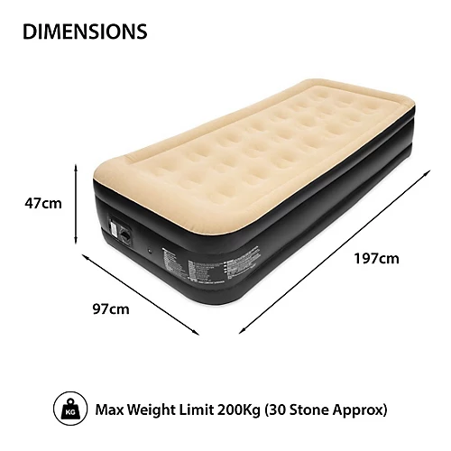 Avenli 88080 High Raised Twin Sized Flocked Airbed With Built-In Pump 3 Avenli 88080 High Raised Twin Sized Flocked Airbed With Built-In Pump - Image 3