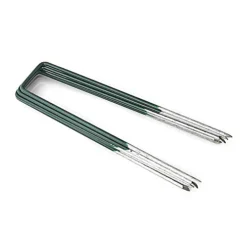 Outsunny Garden Zone 9 Avern Half Green Artificial Grass Pegs (L)150mm (W)25mm - 100 Pack