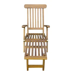 Bantham Teak Hardwood Steamer Lounger -Outsunny Garden Zone bantham teak hardwood steamer lounger5053360869171 04c MP