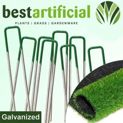 Best Artificial 100 Grass Fixing Pins U Nails Pegs