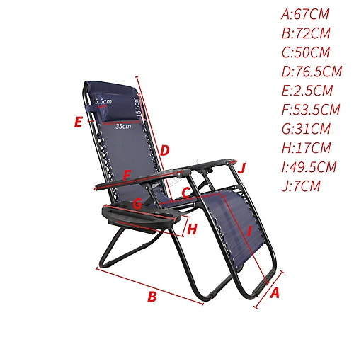 Birchtree Folding Reclining Garden Patio Chair Sun Lounger Recliner Zero Gravity Set Of 2 With Cup Holder Cushion BT-SR03 Blue 3 Birchtree Folding Reclining Garden Patio Chair Sun Lounger Recliner Zero Gravity Set Of 2 With Cup Holder Cushion BT-SR03 Blue - Image 3