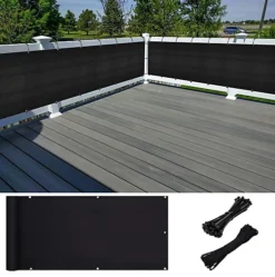 Black Garden Privacy Screen Net Fence Balcony Sun Shade Windbreak UV Panel Cover 0.9 X 5m