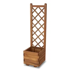 Blooma Bopha Brown Wooden Square Planter -Outsunny Garden Zone blooma bopha brown wooden square planter3663602701460 02bq