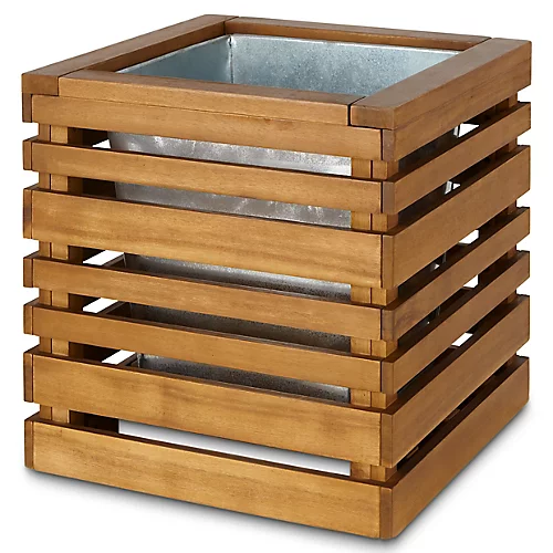 Blooma Denia Brown Wooden Square Planter 1 Blooma Denia Brown Wooden Square Planter