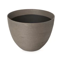 Blooma Momoka Grey Stone Effect Plastic Circular Plant Pot (Dia)40cm