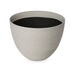 Blooma Momoka Taupe Stone Effect Plastic Circular Plant Pot (Dia)50cm