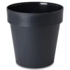 Blooma Nurgul Dark Grey Plastic Circular Plant Pot (Dia)40cm