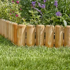 Blooma Ungava Pine Vertical Log Edging (H)15cm (L)1m -Outsunny Garden Zone blooma ungava pine vertical log edging h 15cm l 1m3663602726340 03bq